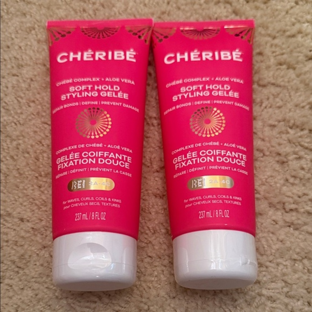 Lot of 2 cheribe soft hold styling gelee - hair gel
